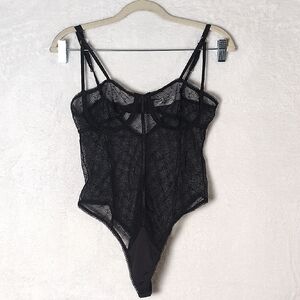 Mapale Women's Black Sexy Lace One Piece Bodysuit Size‎ S